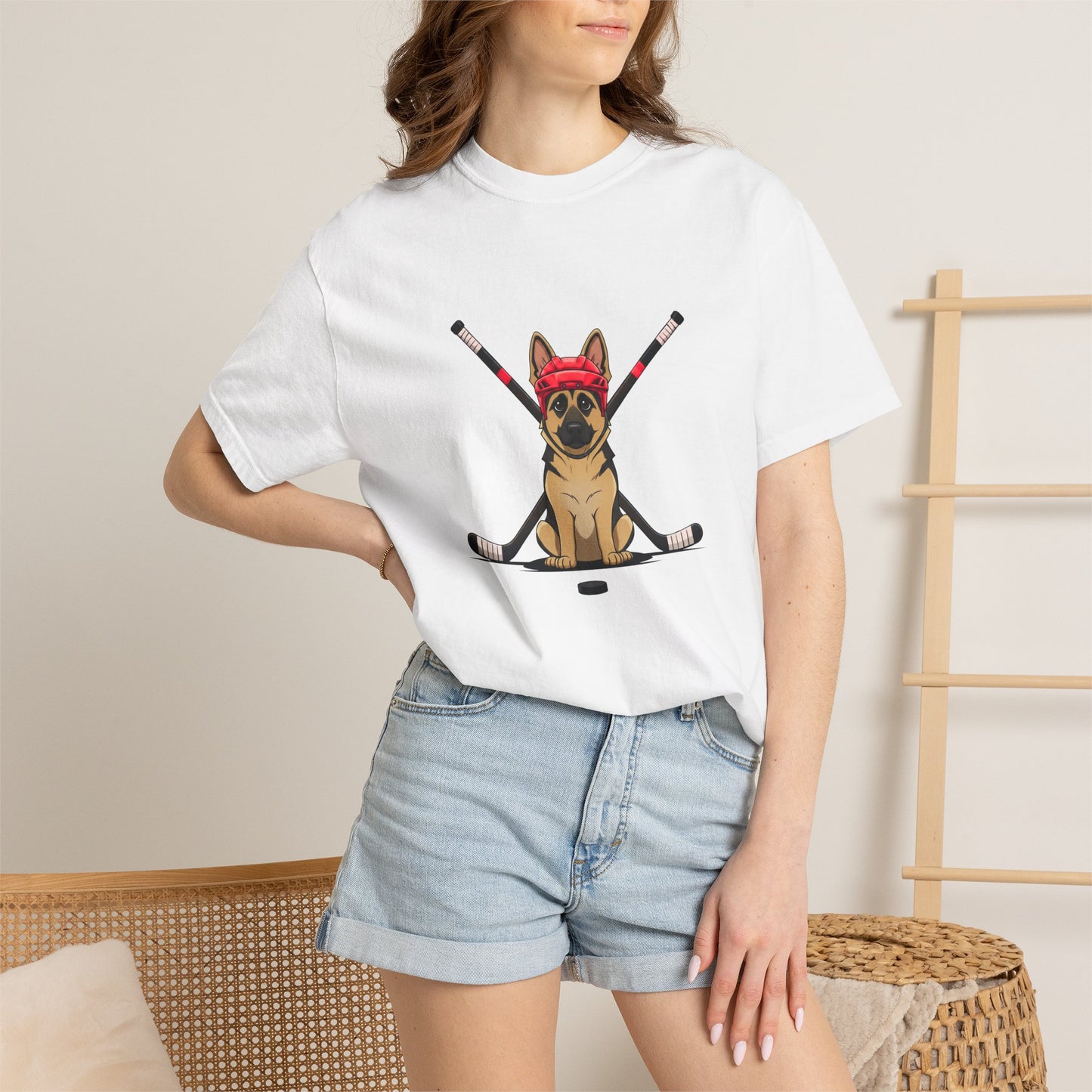 Ice Hounds German Shepard (Red Helmet) Hockey Tee