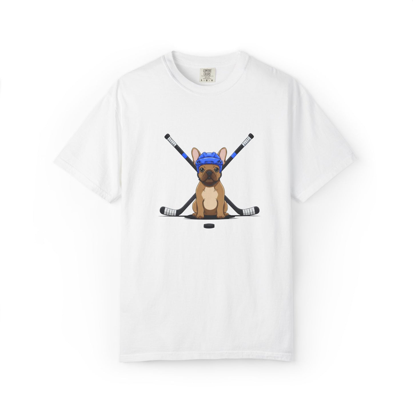 Ice Hounds French Bulldog (Blue Helmet) Hockey Tee