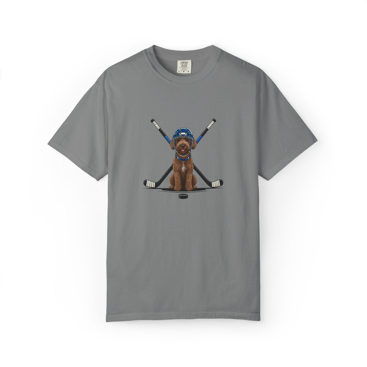 Ice Hounds Australian Labradoodle (Blue Helmet) Hockey Tee