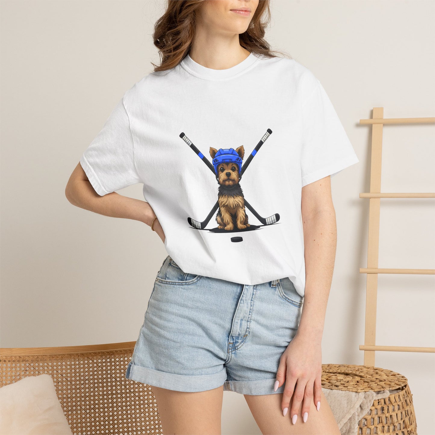 Ice Hounds Yorkshire Terrier (Blue Helmet) Hockey Tee