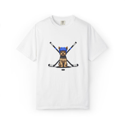 Ice Hounds Yorkshire Terrier (Blue Helmet) Hockey Tee