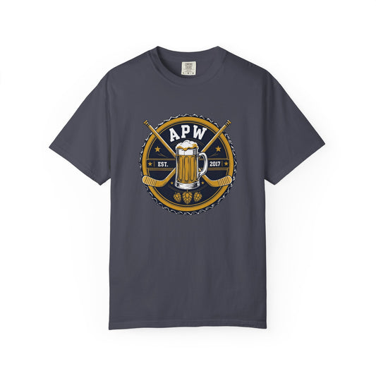 APW Beer League Hockey Vintage Badge Tee - Premium Cotton