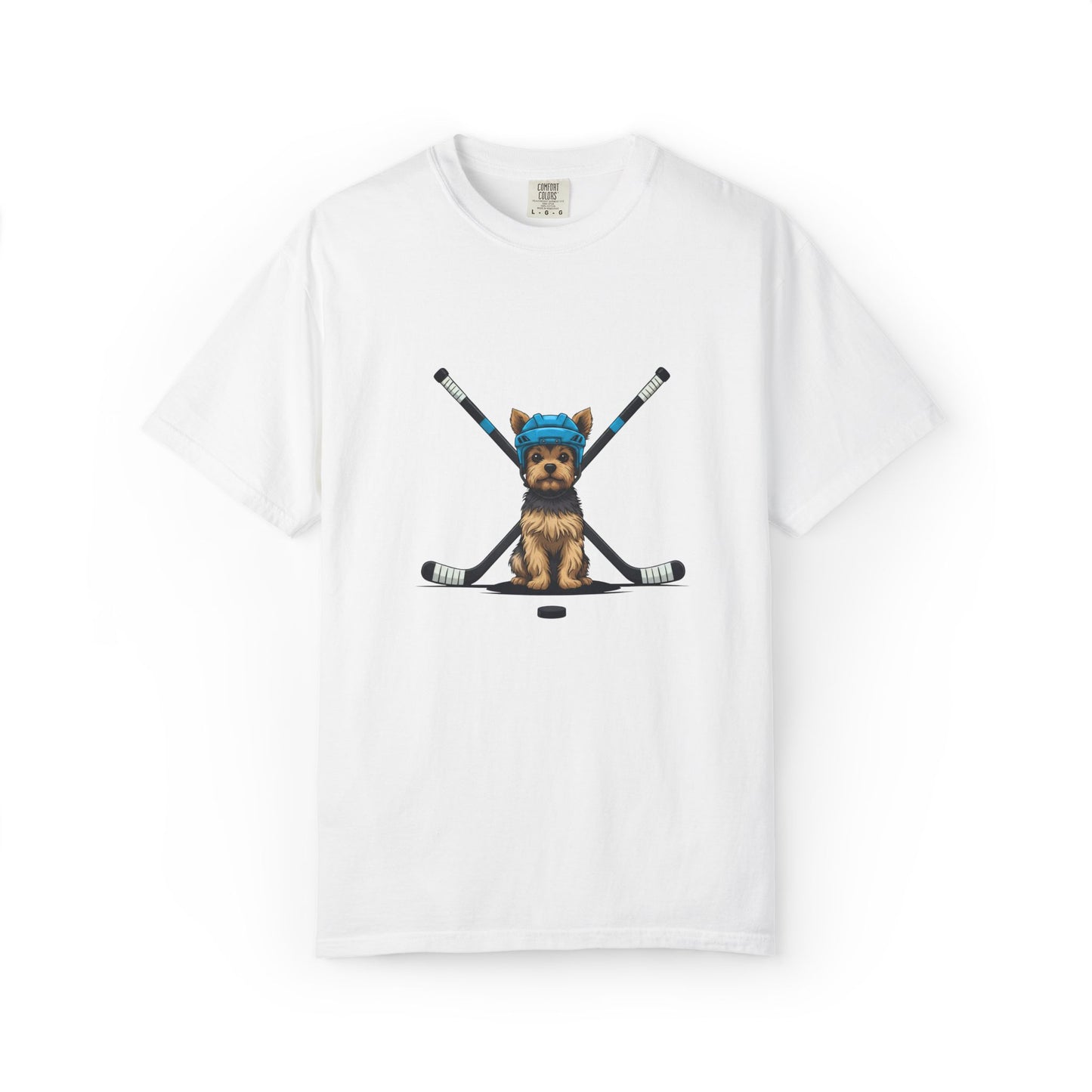 Ice Hounds Yorkshire Terrier (Teal Helmet) Hockey Tee