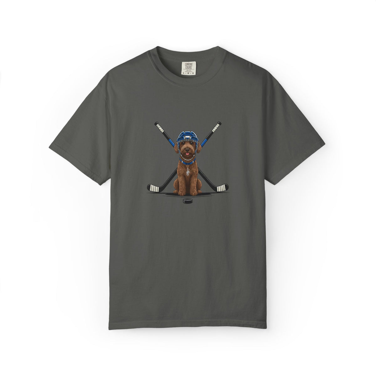 Ice Hounds Australian Labradoodle (Blue Helmet) Hockey Tee