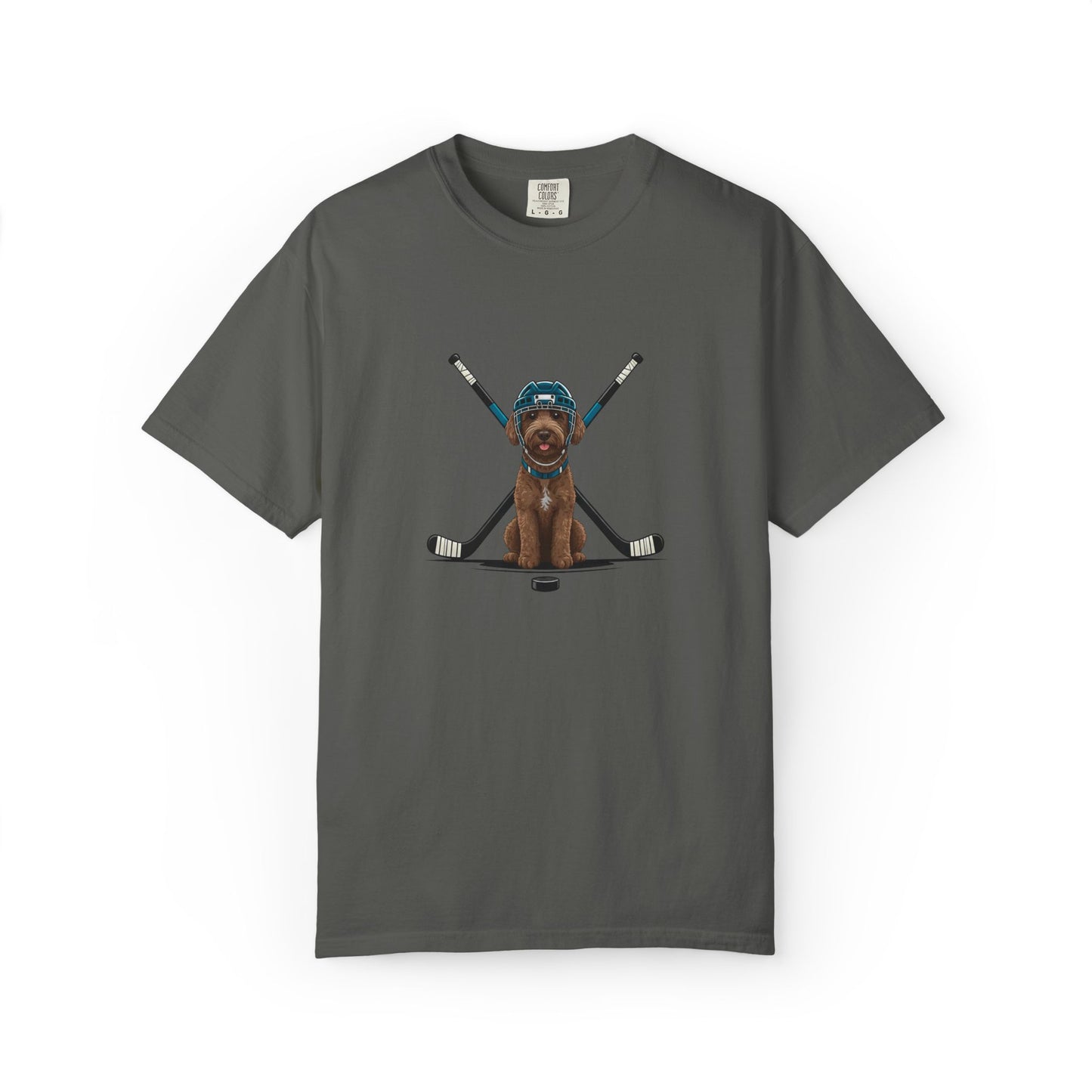 Ice Hounds Australian Labradoodle (Teal Helmet) Hockey Tee