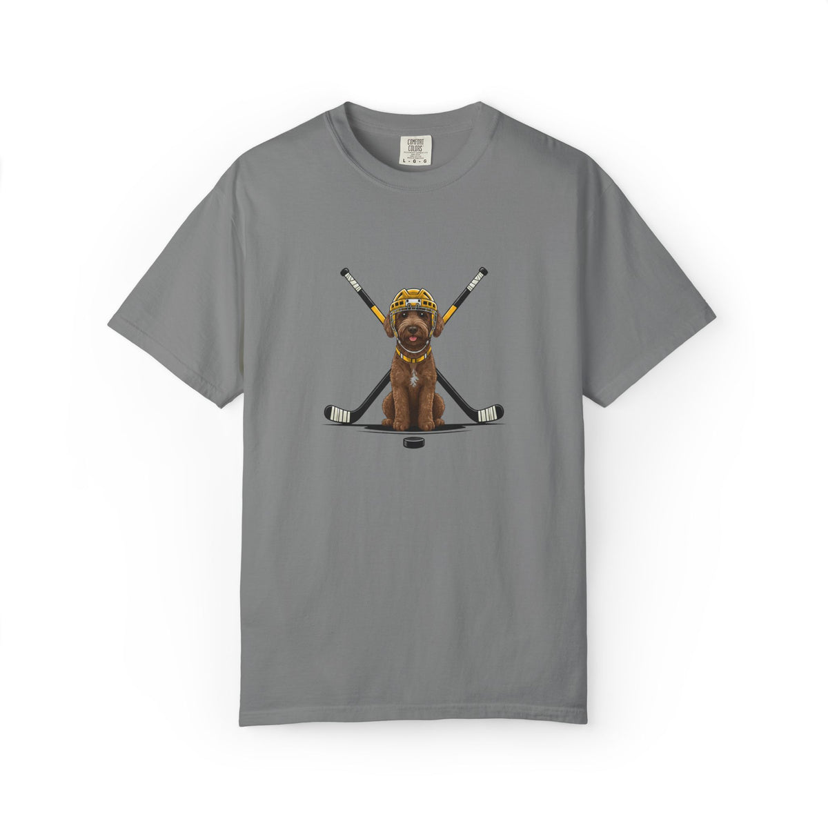 Ice Hounds Australian Labradoodle (Yellow Helmet) Hockey Tee