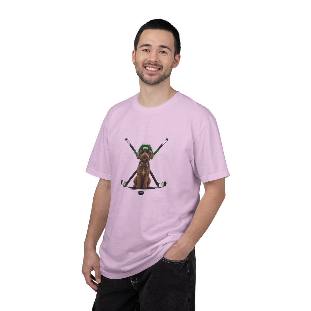 Ice Hounds Australian Labradoodle (Green Helmet) Hockey Tee
