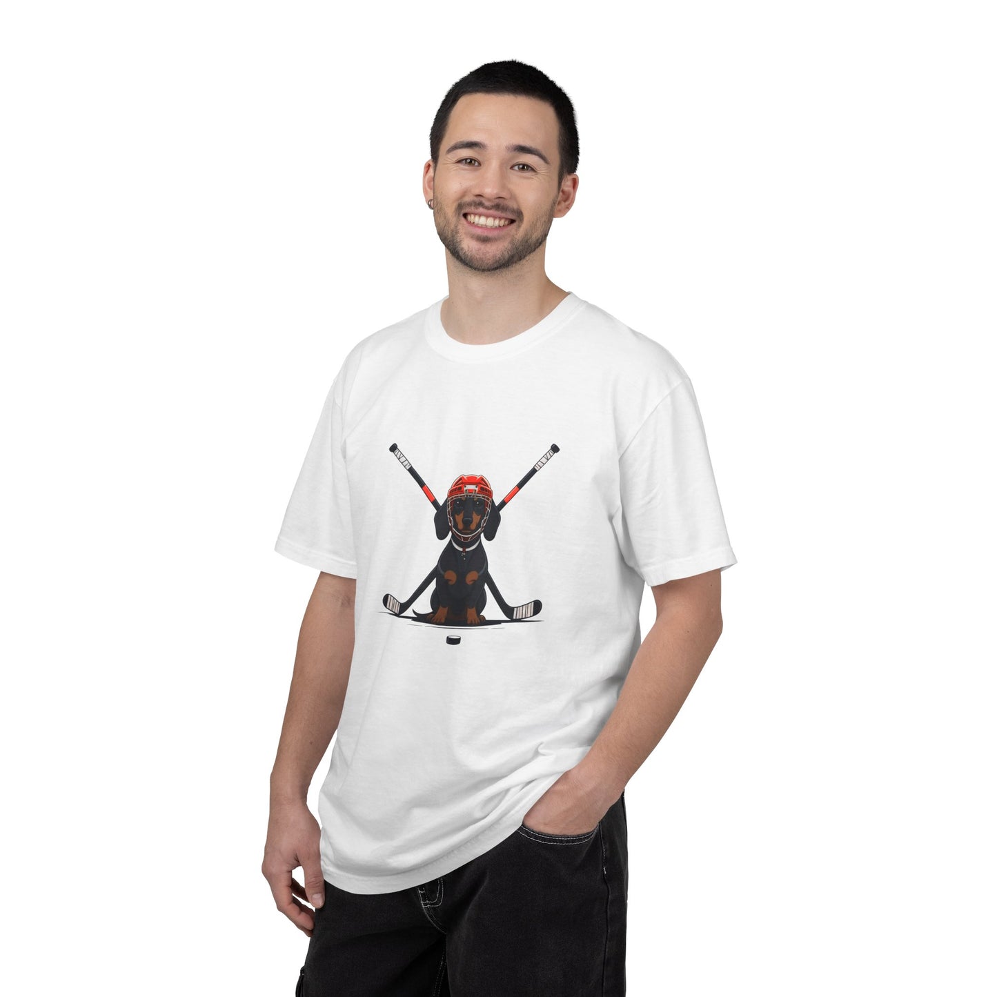 Ice Hounds Dachshund (Red Helmet) Hockey Tee