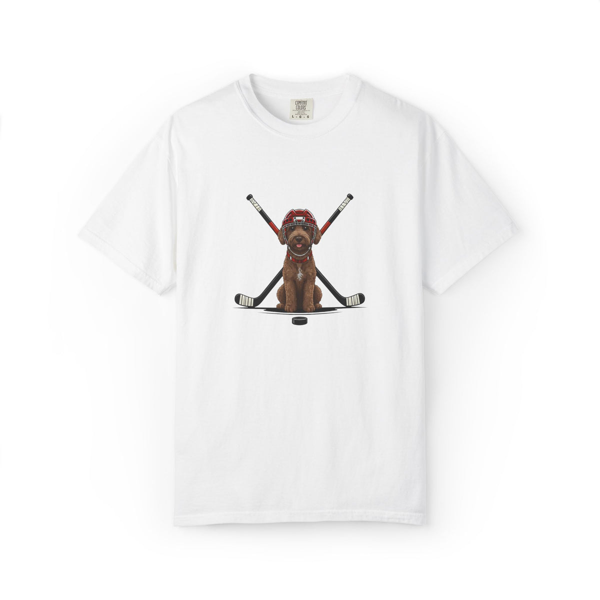 Ice Hounds Australian Labradoodle (Red Helmet) Hockey Tee
