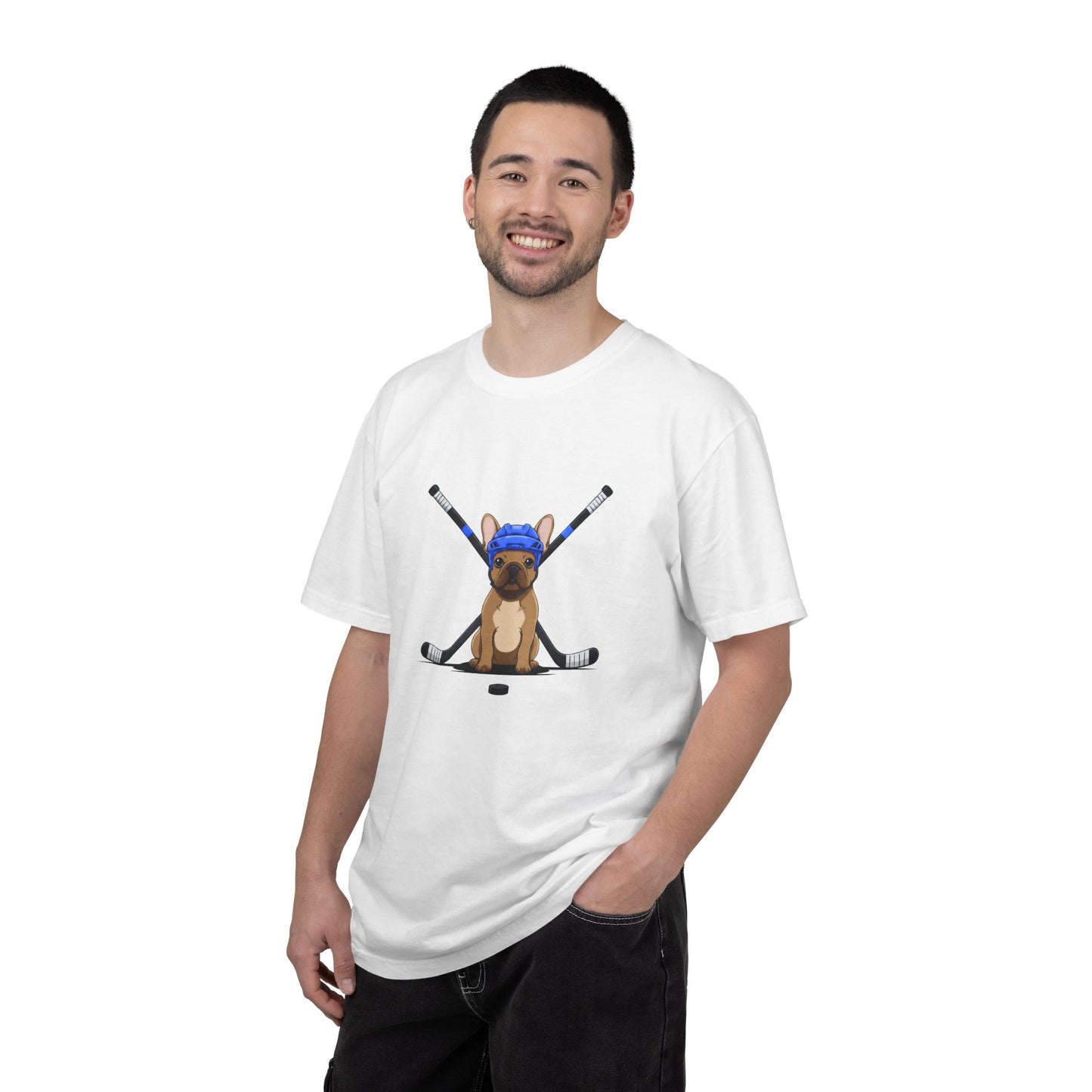 Ice Hounds French Bulldog (Blue Helmet) Hockey Tee