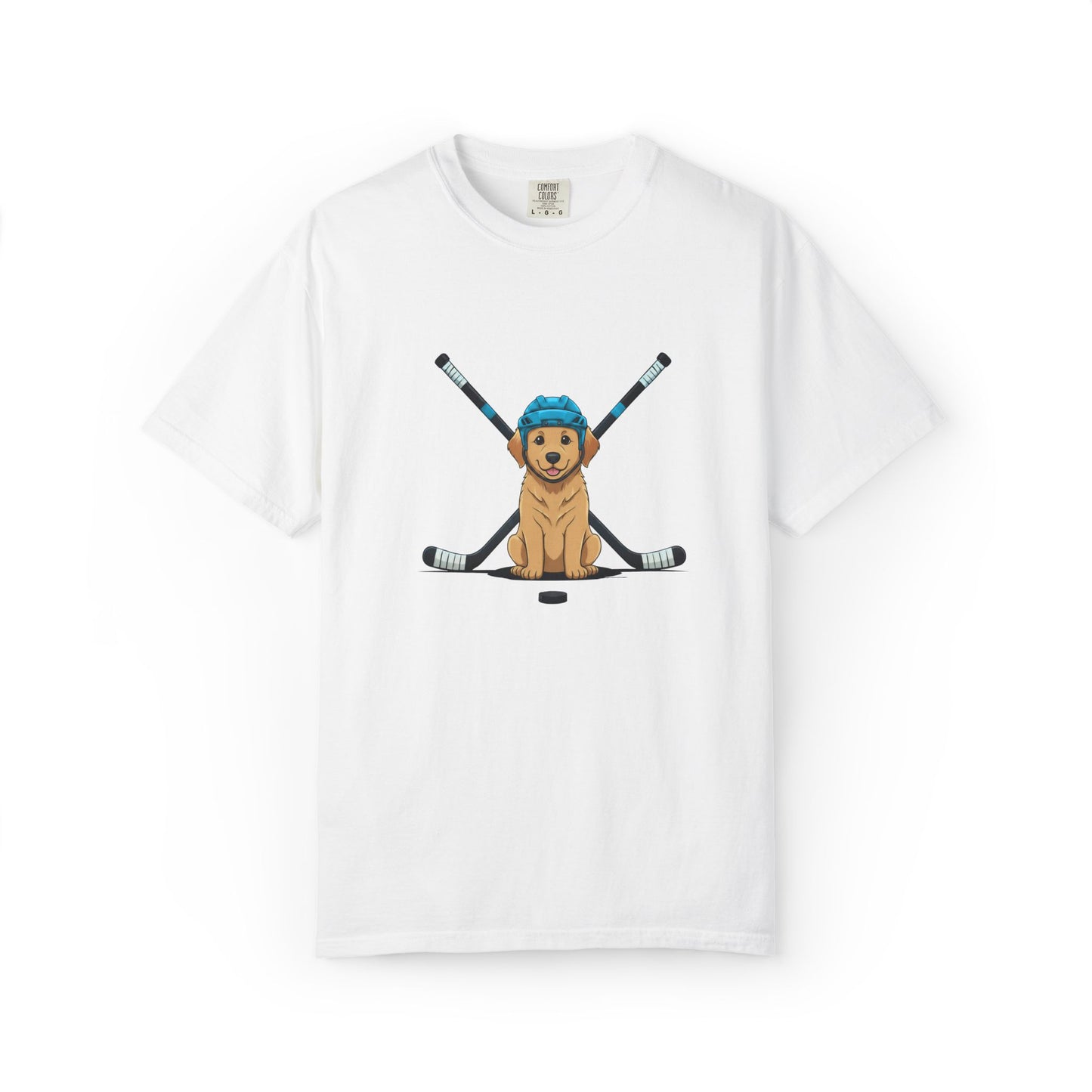 Ice Hounds Golden Retriever (Teal Helmet) Hockey Tee