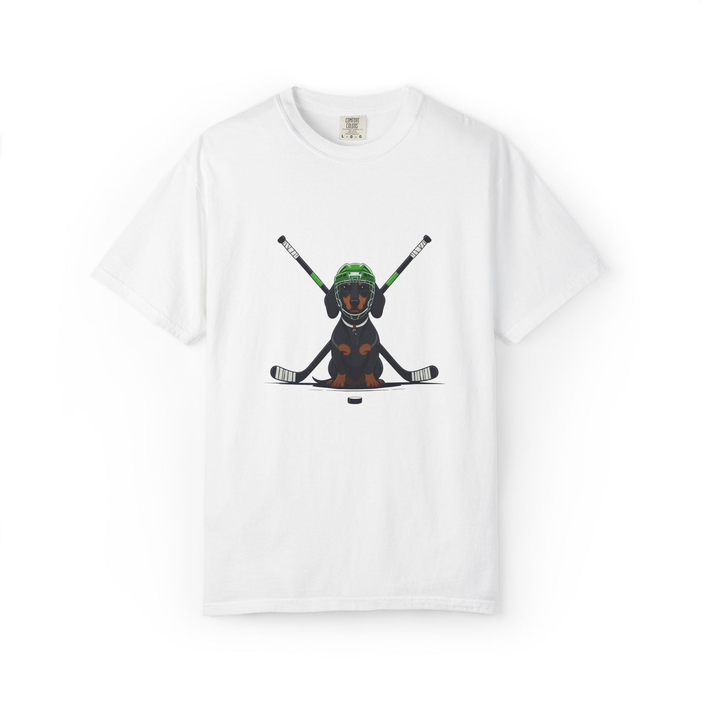 Ice Hounds Dachshund (Green Helmet) Hockey Tee