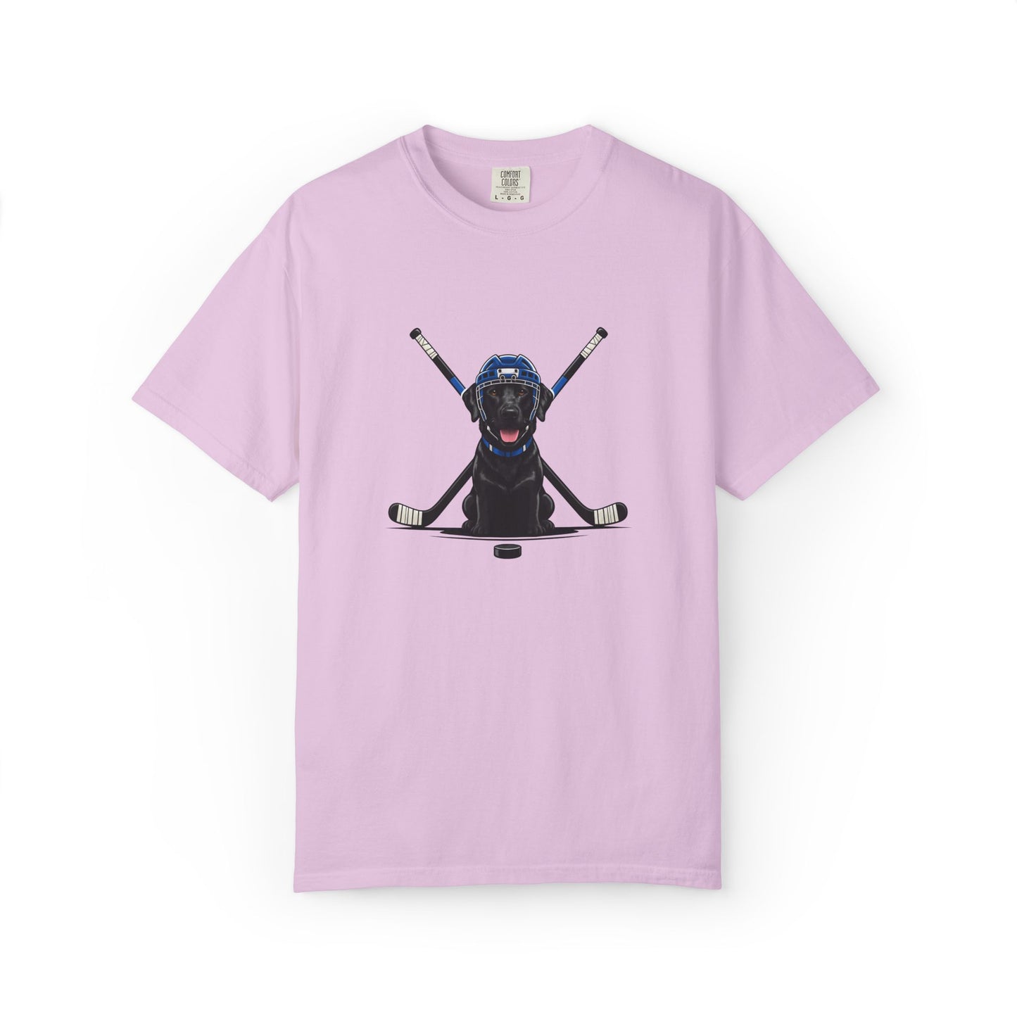 Ice Hounds Black Labrador (Blue Helmet) Hockey Tee