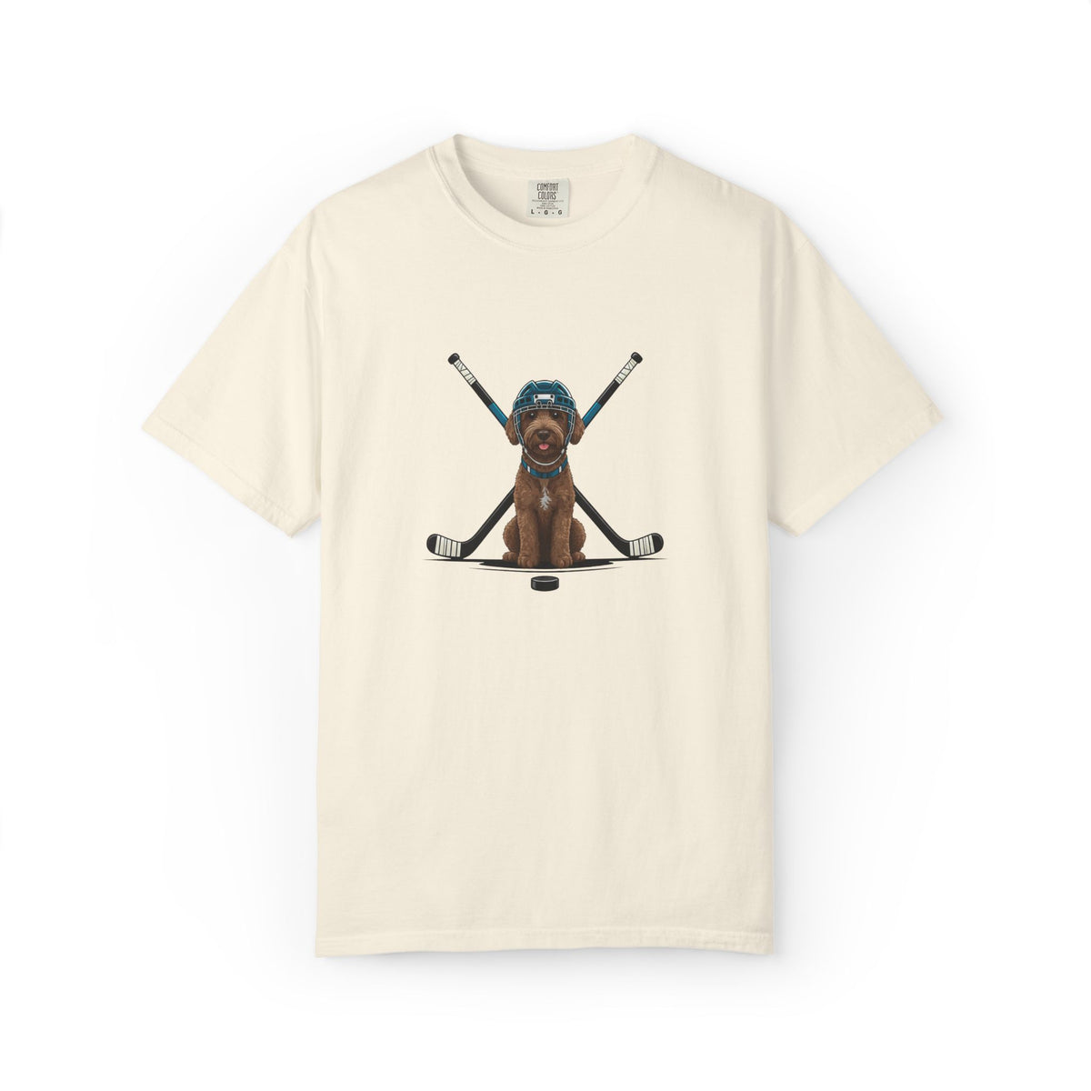 Ice Hounds Australian Labradoodle (Teal Helmet) Hockey Tee
