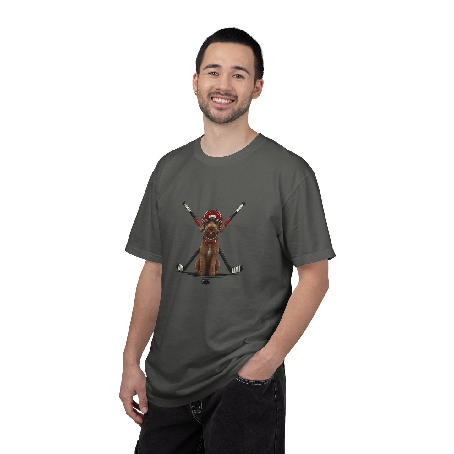 Ice Hounds Australian Labradoodle (Red Helmet) Hockey Tee