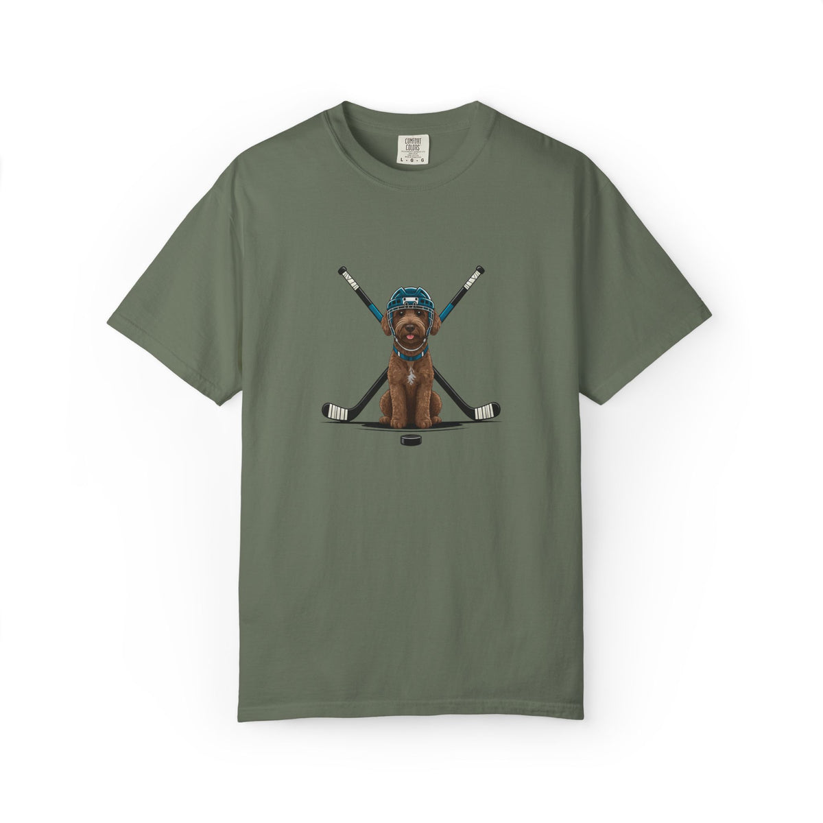 Ice Hounds Australian Labradoodle (Teal Helmet) Hockey Tee