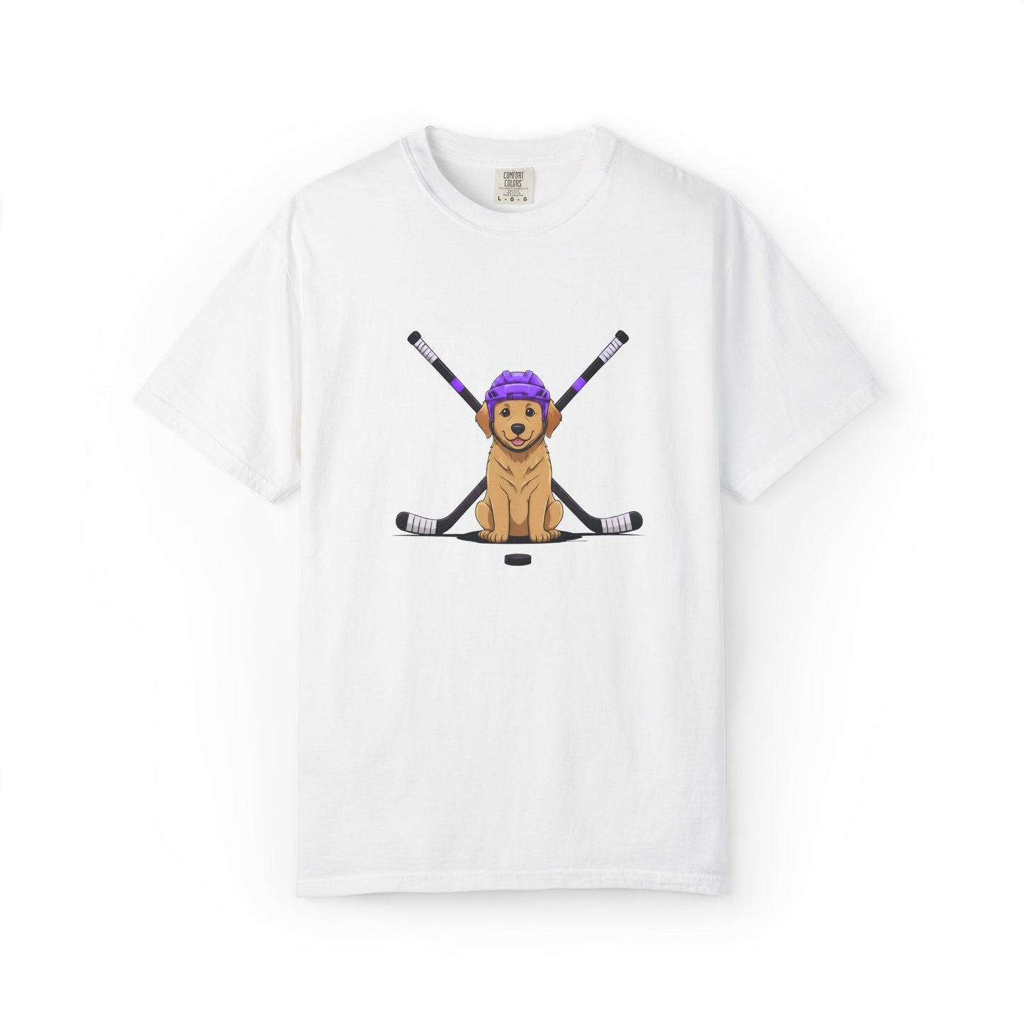 Ice Hounds Golden Retriever (Purple Helmet) Hockey Tee