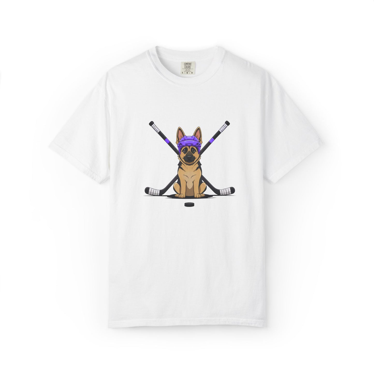 Ice Hounds German Shepard (Purple Helmet) Hockey Tee