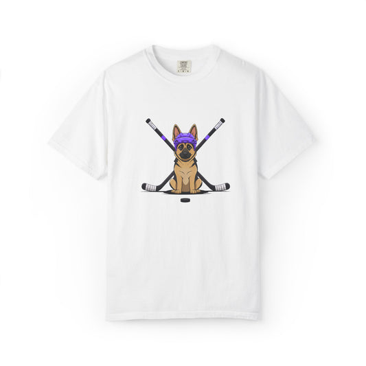 Ice Hounds German Shepard (Purple Helmet) Hockey Tee