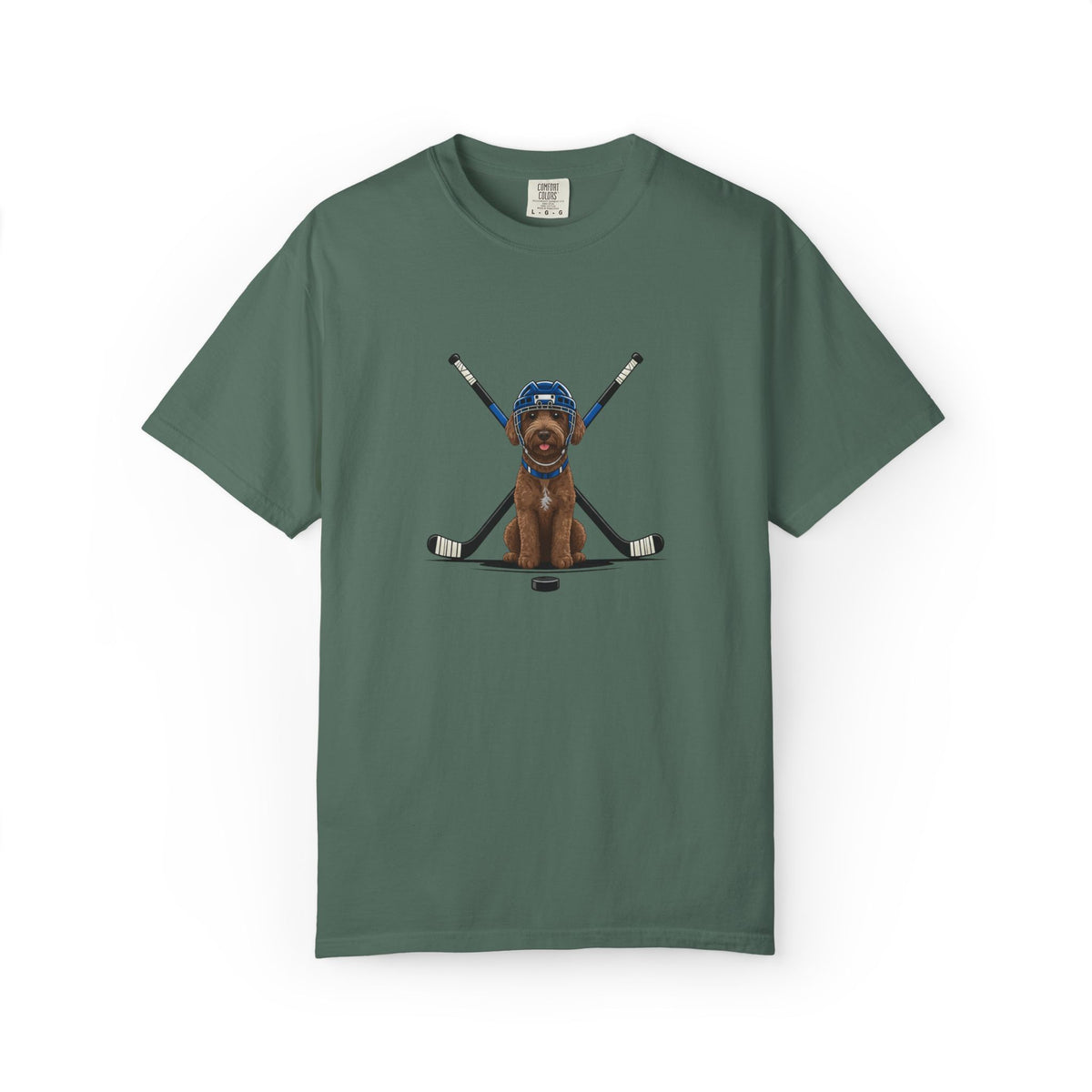 Ice Hounds Australian Labradoodle (Blue Helmet) Hockey Tee