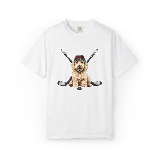 Ice Hounds Golden Doodle (Red Helmet) Hockey Tee