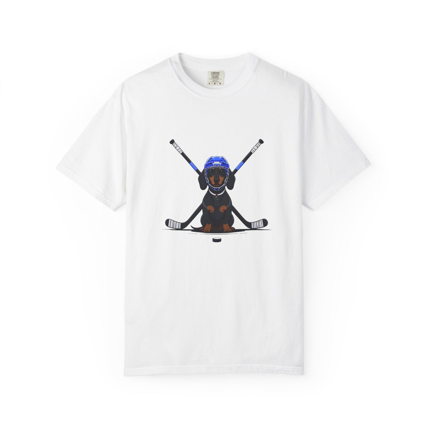Ice Hounds Dachshund (Blue Helmet) Hockey Tee