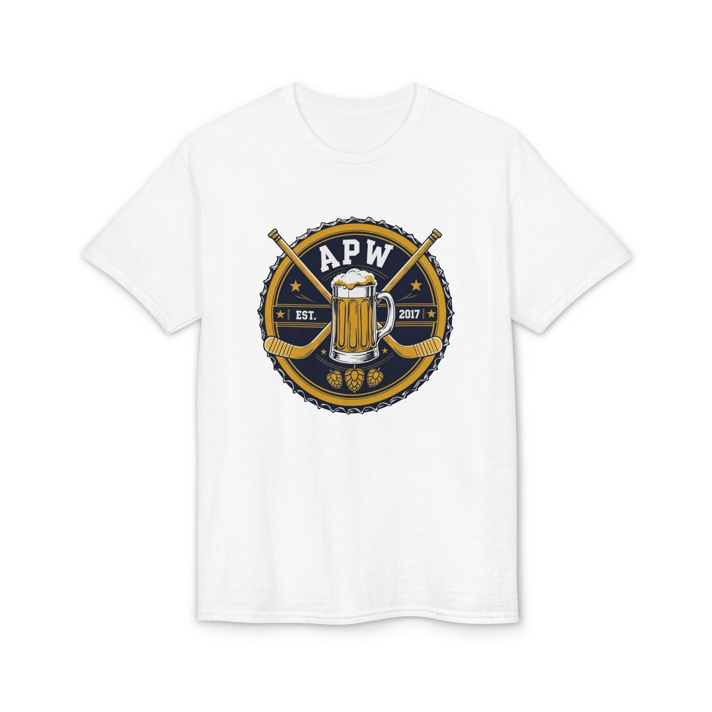 APW Beer League Hockey Vintage Badge Tee - Performance Blend