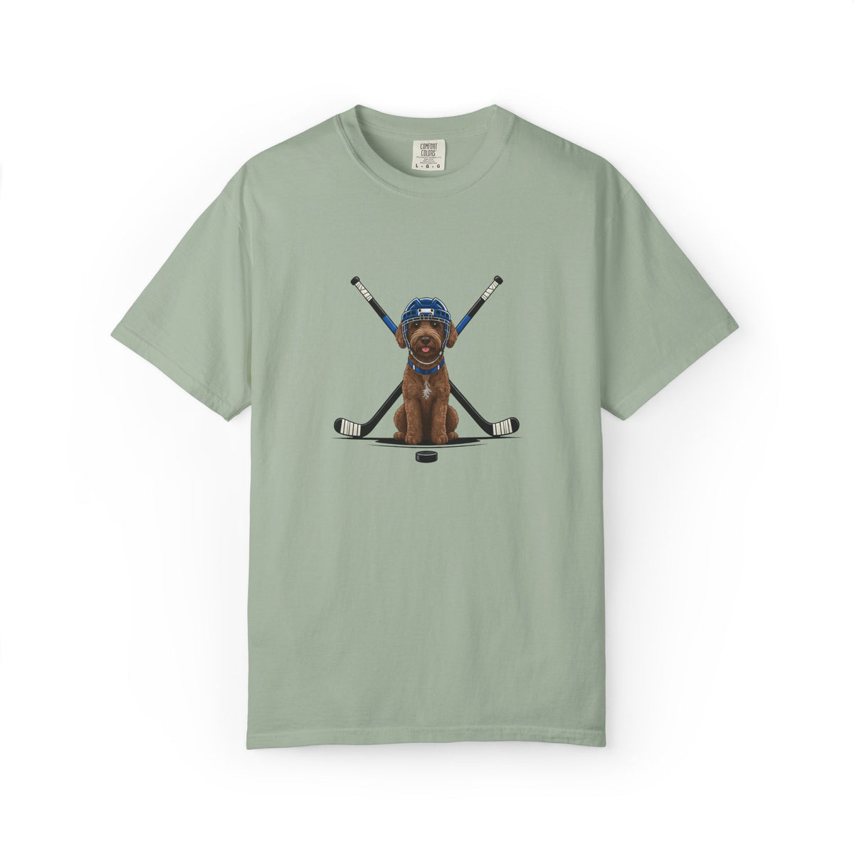 Ice Hounds Australian Labradoodle (Blue Helmet) Hockey Tee