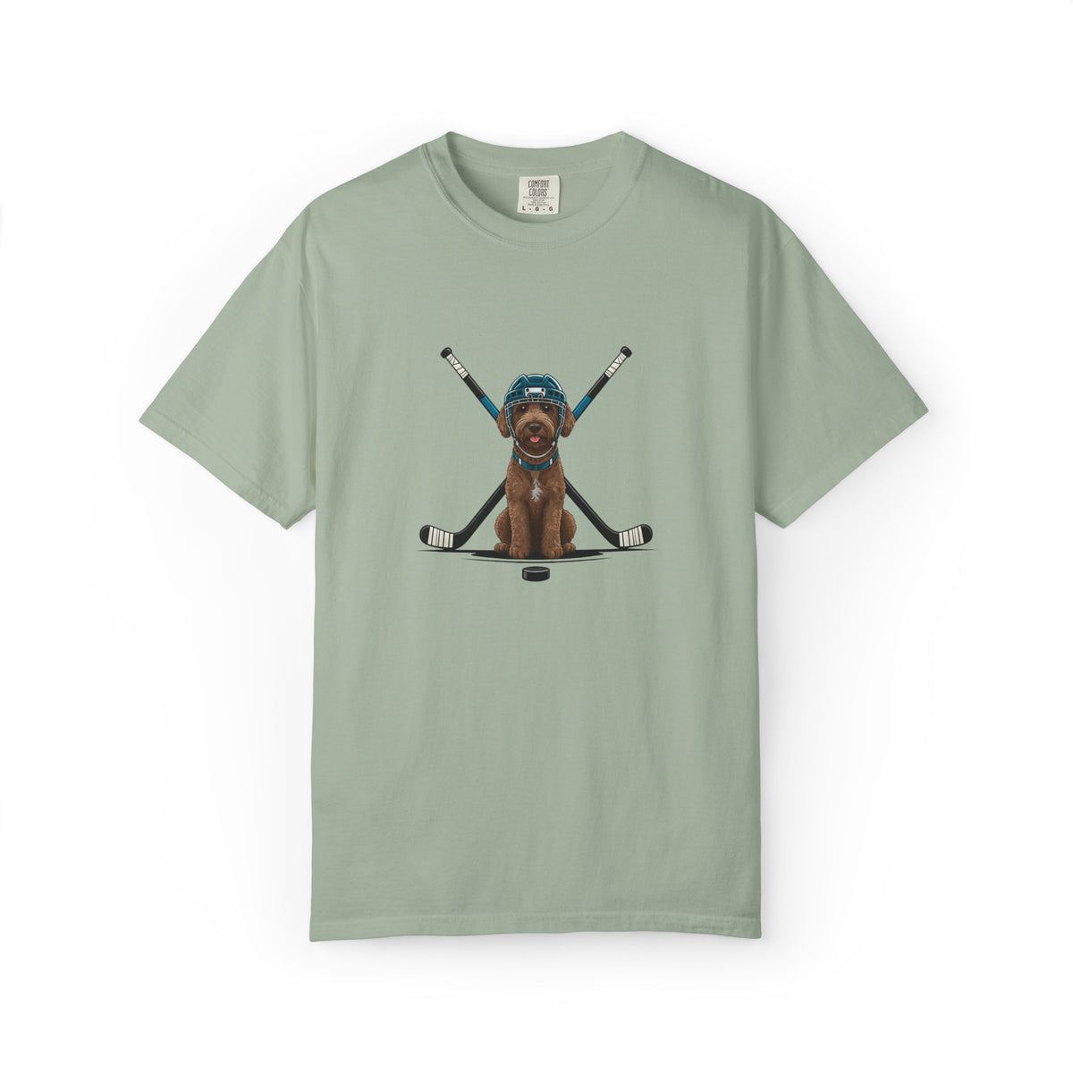 Ice Hounds Australian Labradoodle (Teal Helmet) Hockey Tee