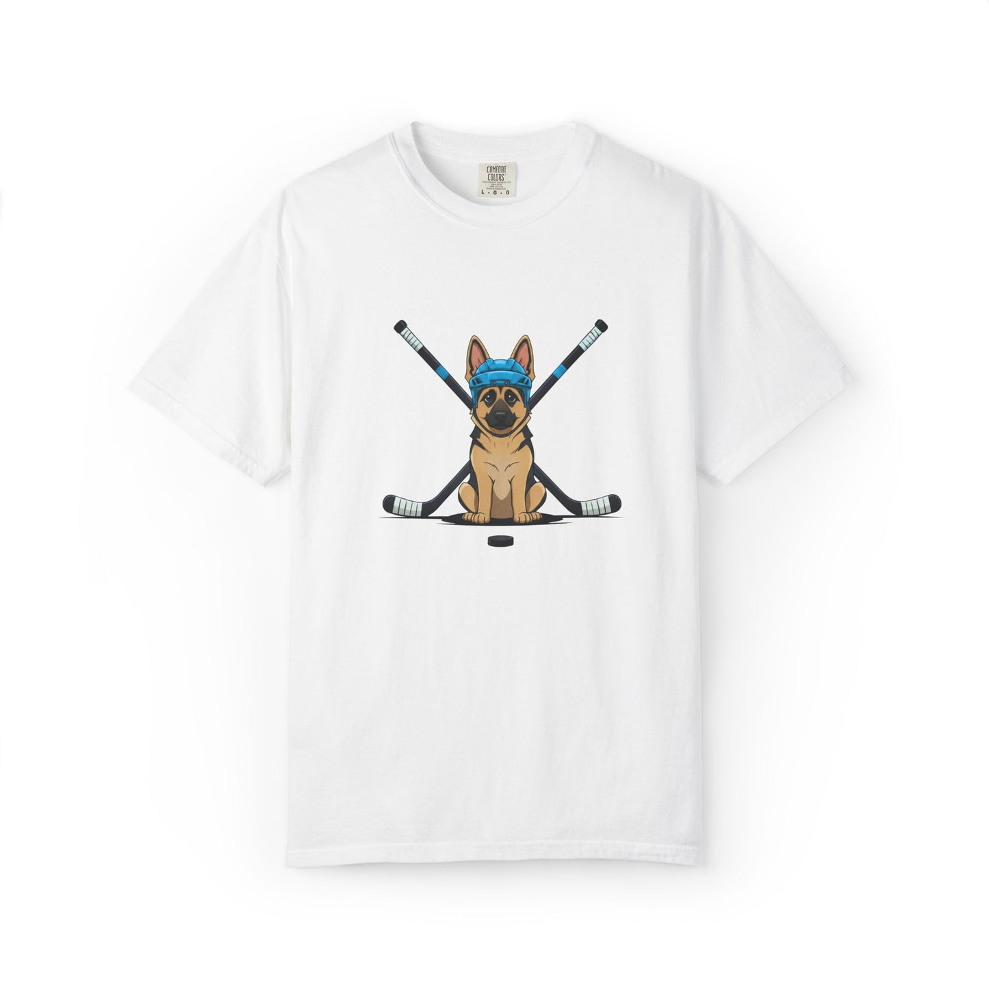 Ice Hounds German Shepard (Teal Helmet) Hockey Tee