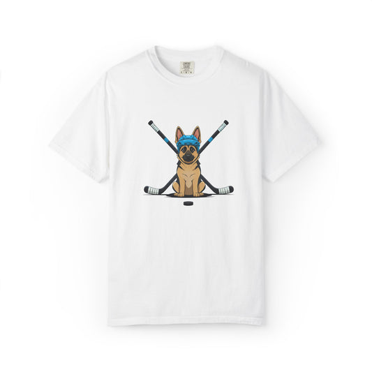 Ice Hounds German Shepard (Teal Helmet) Hockey Tee