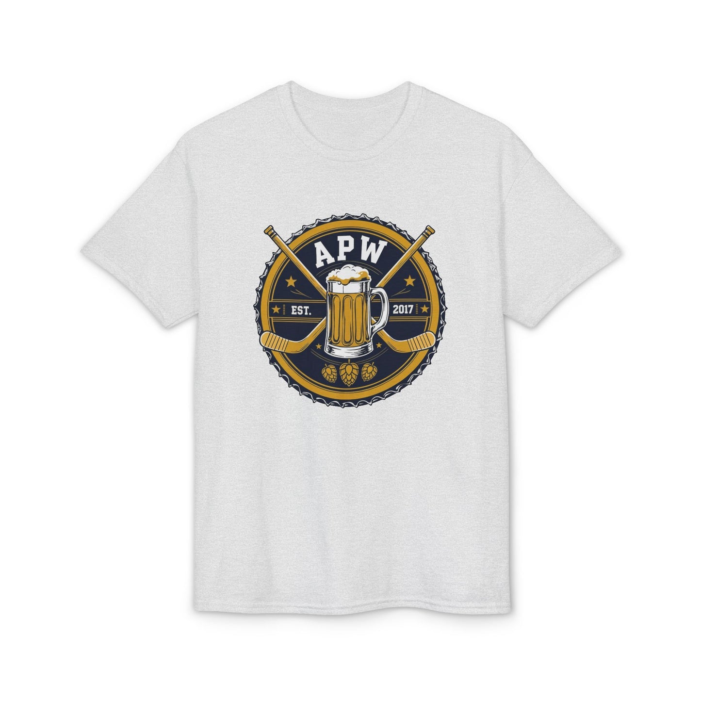 APW Beer League Hockey Vintage Badge Tee - Performance Blend