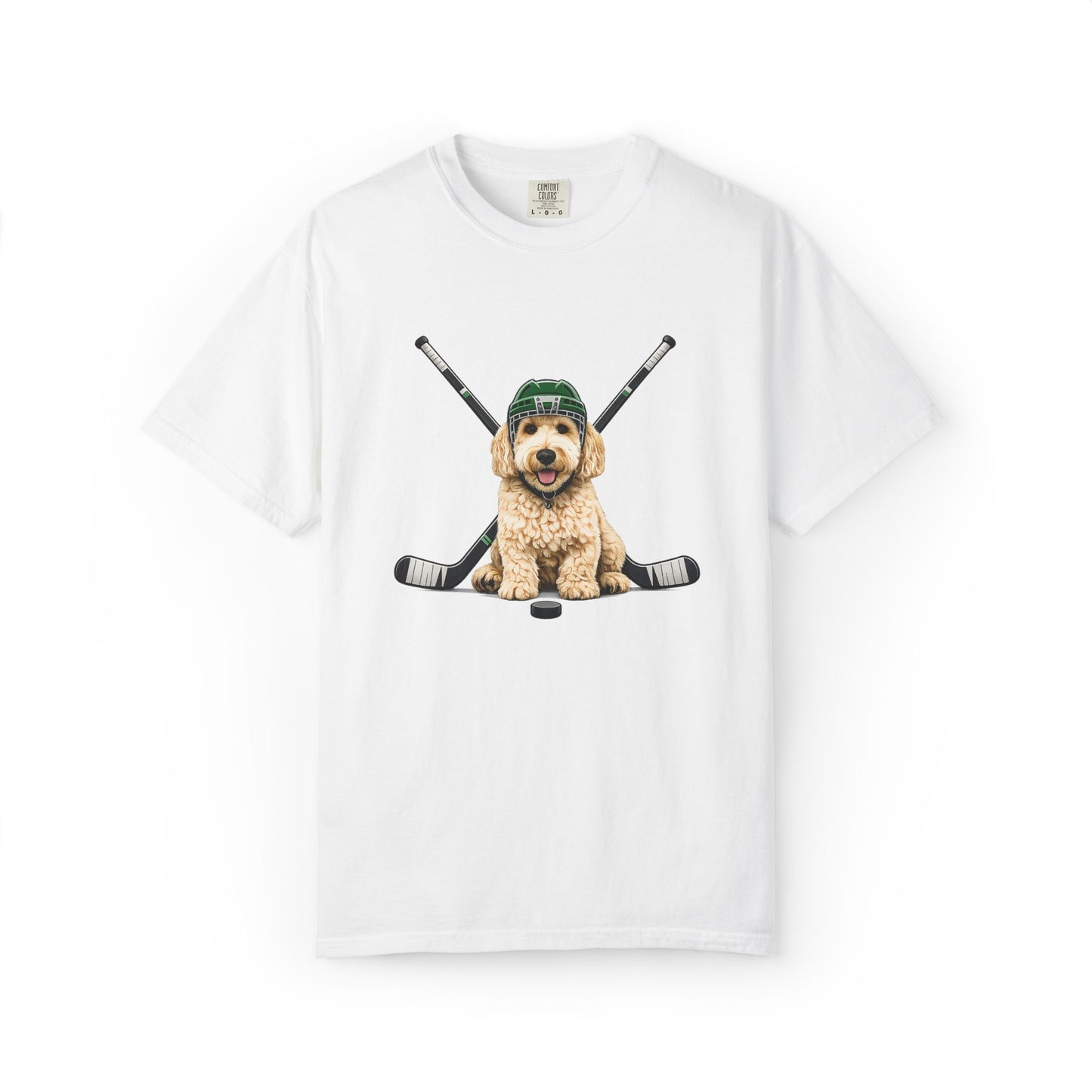 Ice Hounds Golden Doodle (Green Helmet) Hockey Tee