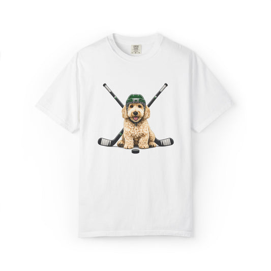 Ice Hounds Golden Doodle (Green Helmet) Hockey Tee