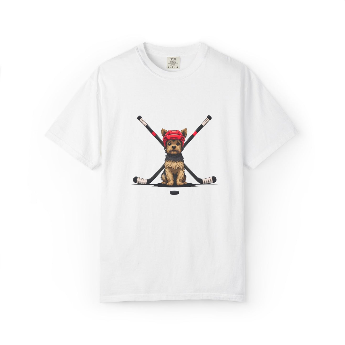 Ice Hounds Yorkshire Terrier (Red Helmet) Hockey Tee