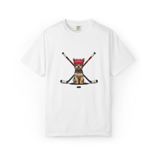 Ice Hounds Yorkshire Terrier (Red Helmet) Hockey Tee