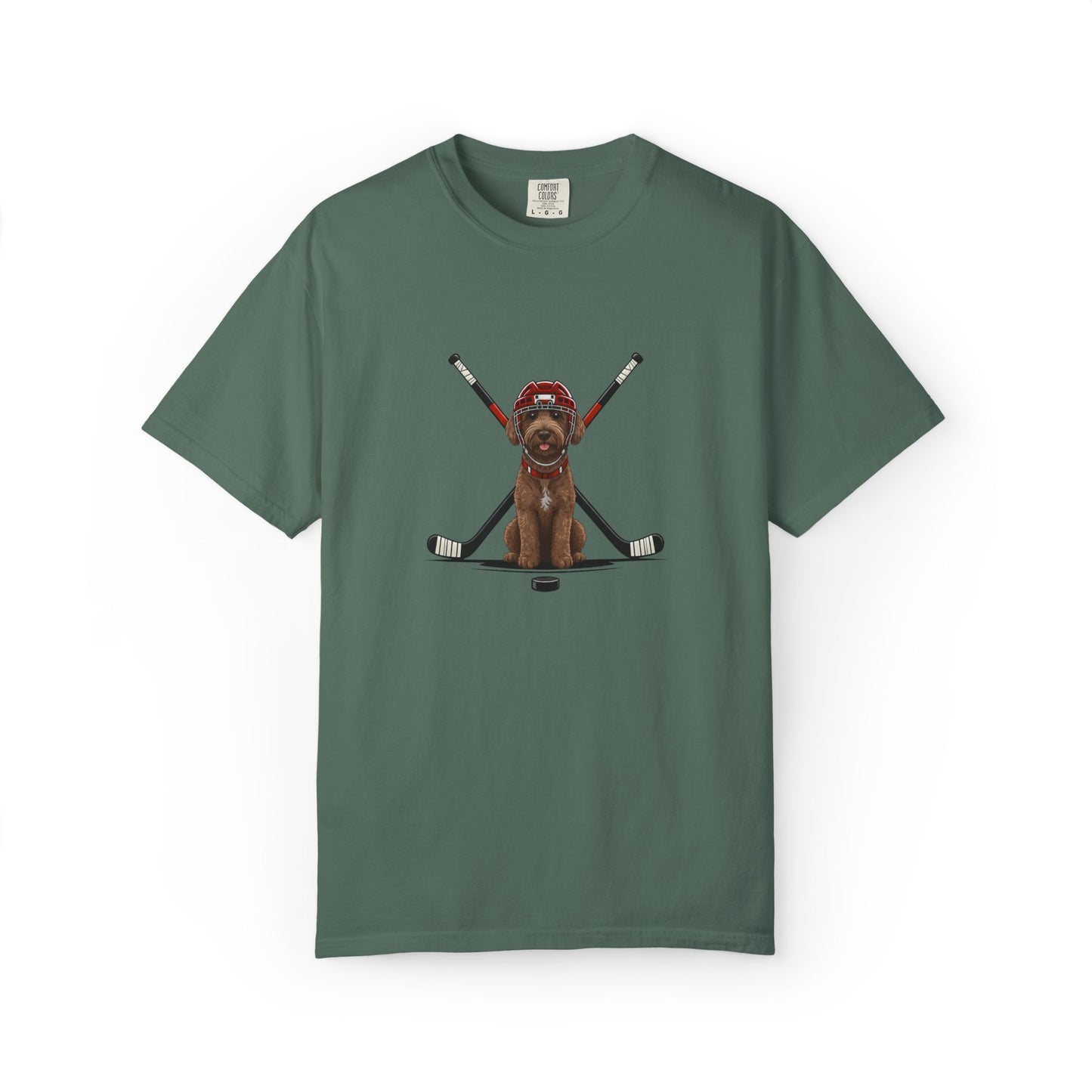 Ice Hounds Australian Labradoodle (Red Helmet) Hockey Tee