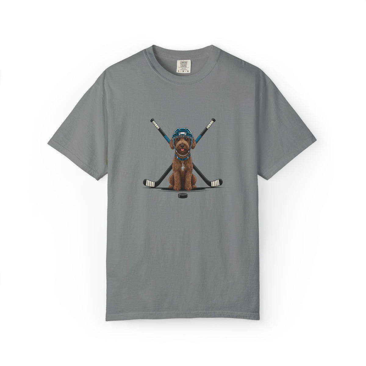Ice Hounds Australian Labradoodle (Teal Helmet) Hockey Tee