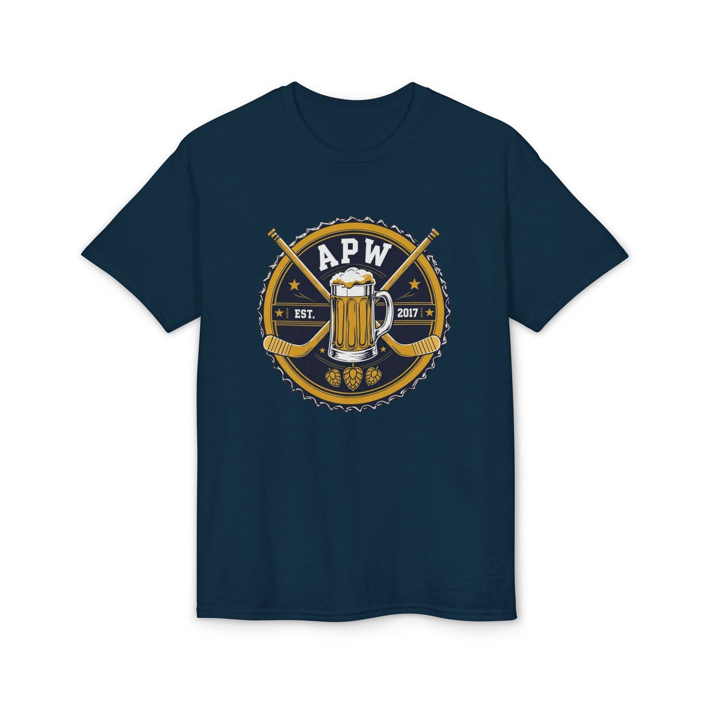 APW Beer League Hockey Vintage Badge Tee - Performance Blend