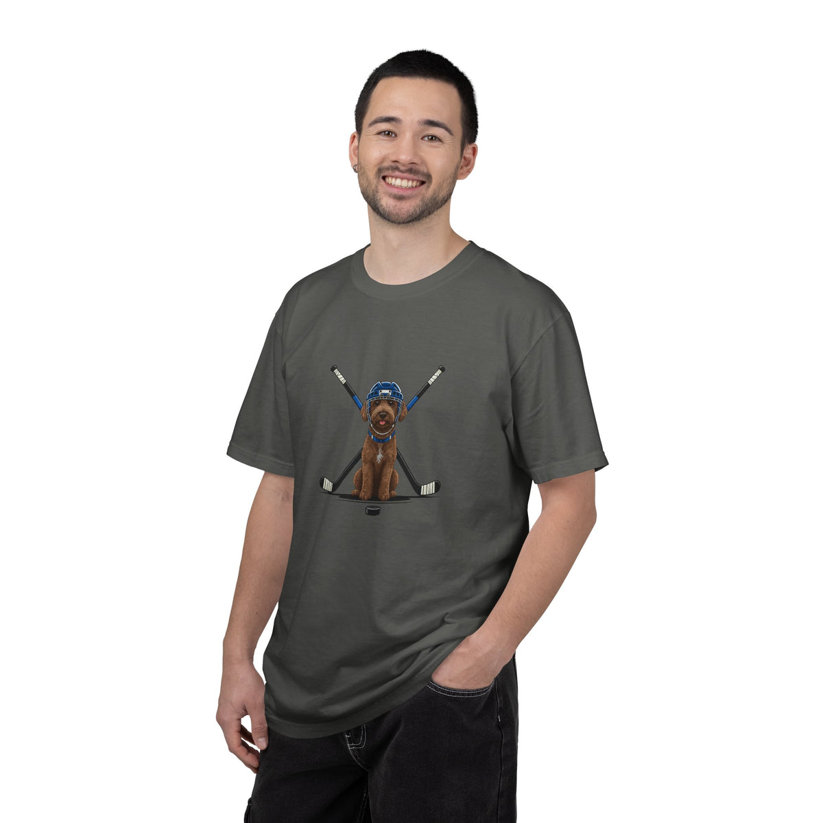 Ice Hounds Australian Labradoodle (Blue Helmet) Hockey Tee