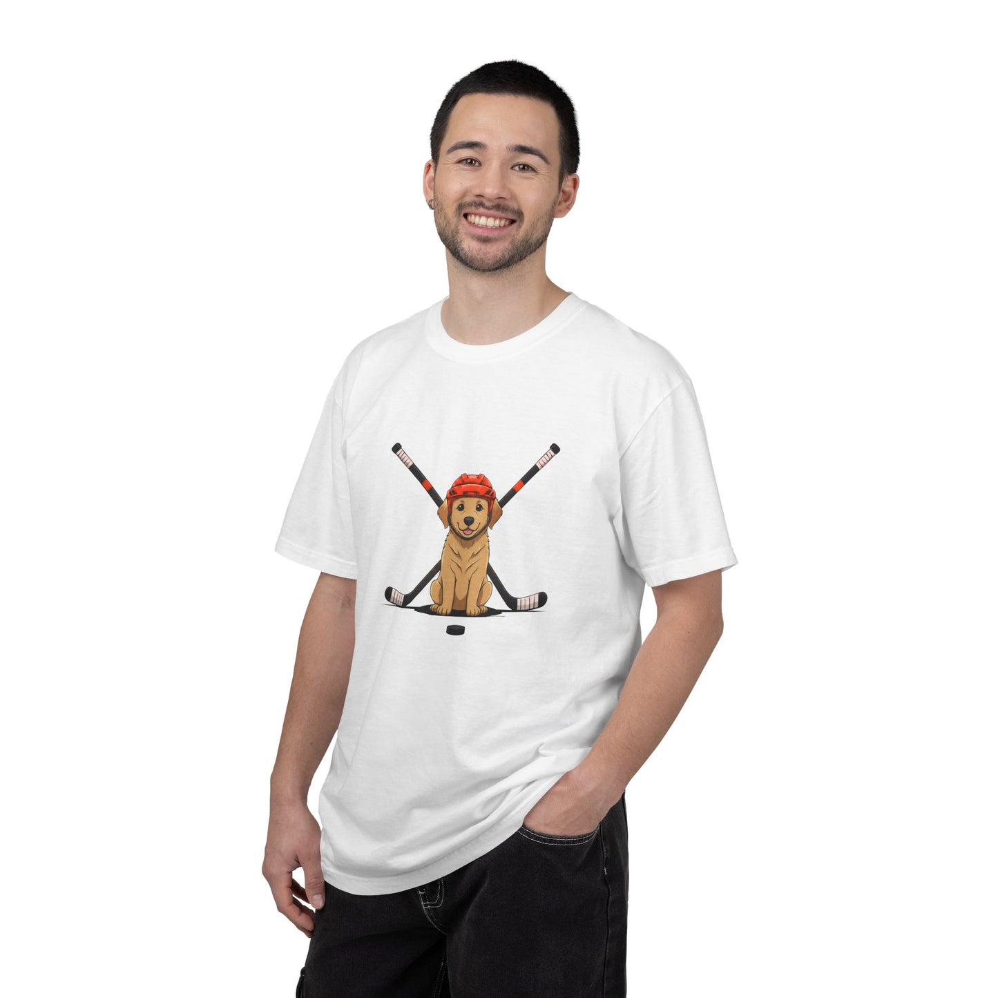 Ice Hounds Golden Retriever (Red Helmet) Hockey Tee