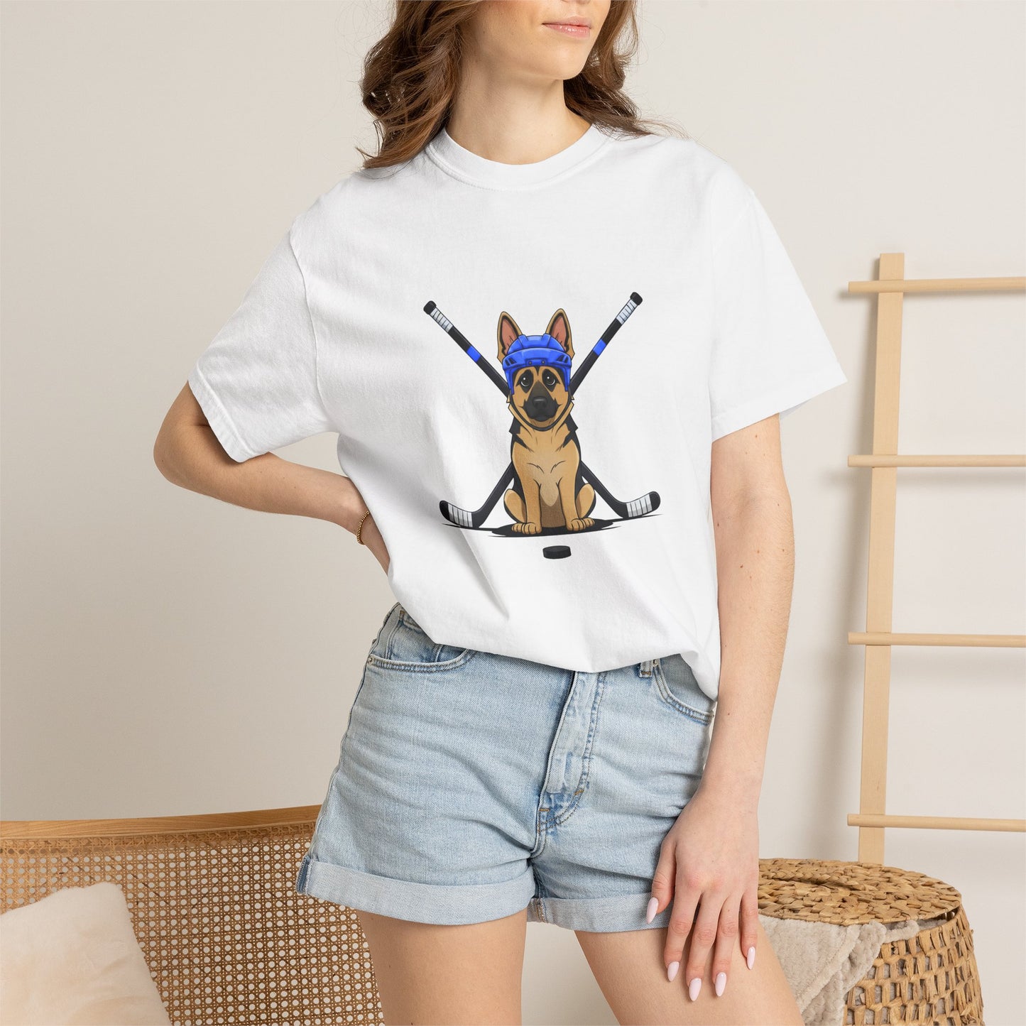 Ice Hounds German Shepard (Blue Helmet) Hockey Tee