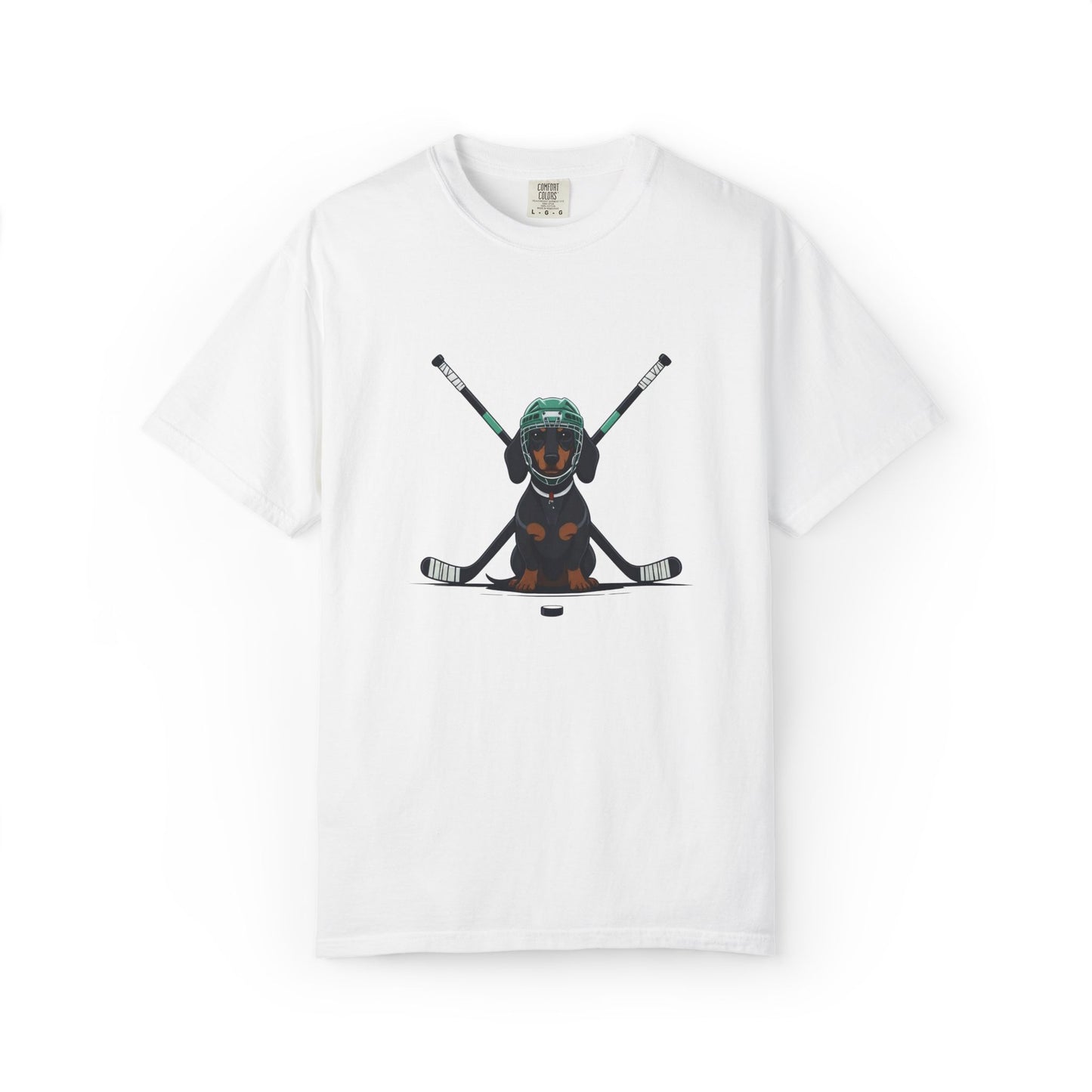 Ice Hounds Dachshund (Teal Helmet) Hockey Tee