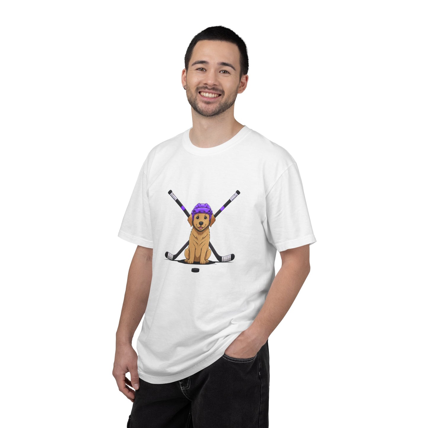 Ice Hounds Golden Retriever (Purple Helmet) Hockey Tee
